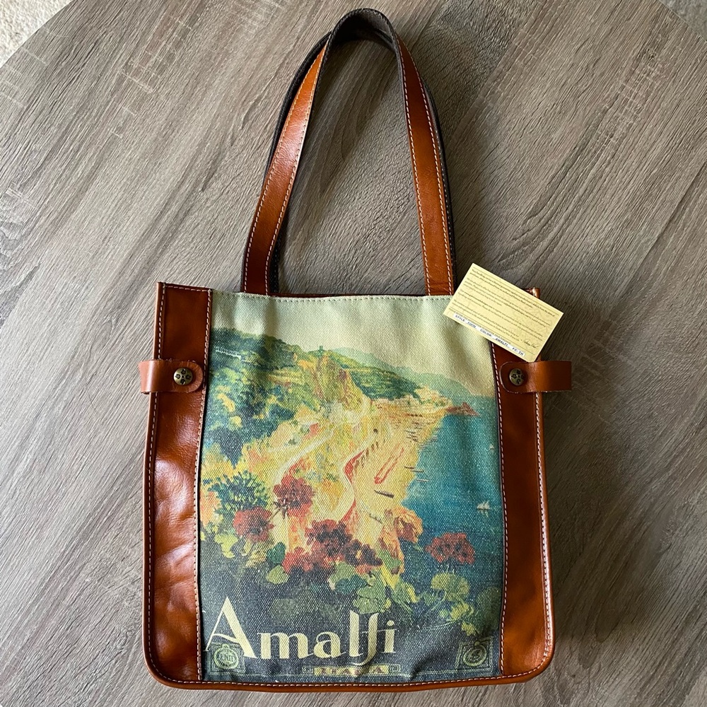 Patricia Nash RARE Amalfi Authentic Italian Leather Tote Bag Excellent C…